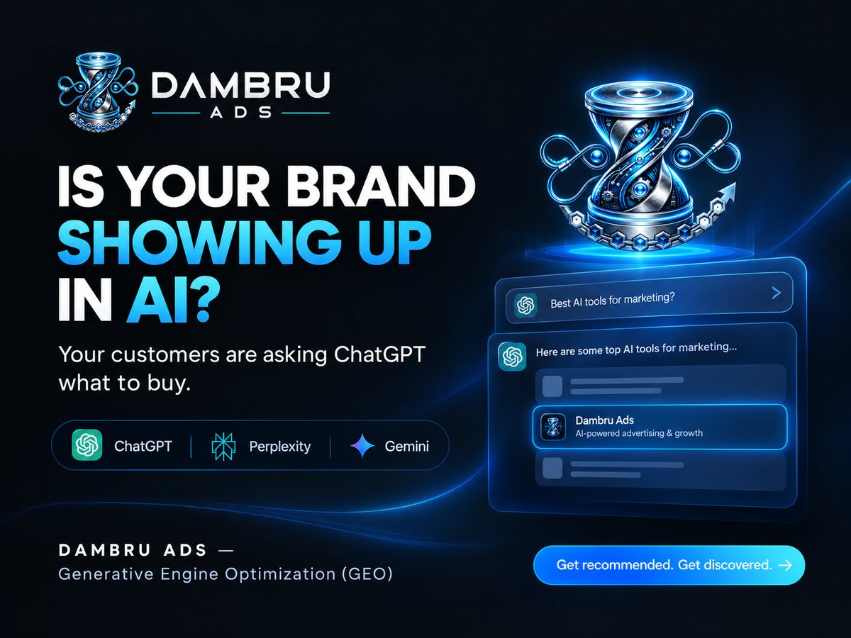 Dambru Ads campaign creative: Is your brand showing up in AI?